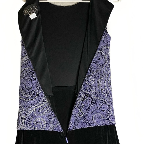 Alex Evenings Floral Sparkle Dress 2 Piece Purple Gown Sz 10 Mother Of The Bride - Picture 7 of 15